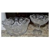 Ca1901 Strauss Drape 2pc Cut Glass Punch Bowl
