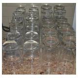 Lot of Clear Glass Flat Tumbler Glasses