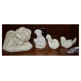Home Decor Lot: Italian Alabaster Doves +