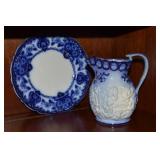 Seville Royal Semi Porcelain Flow Blue 8' Plate +