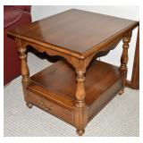 Vtg Kroehler Furniture 2 Tier Drawered End Table