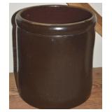 Antique Brown Drip Stoneware Crock 2 Gallon
