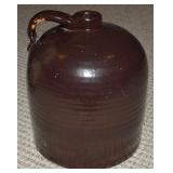 Antique Brown Glaze Stoneware Crock Jug 2 Gallon