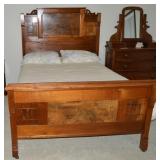 Antique Victorian Eastlake & Burl Wood Full Size