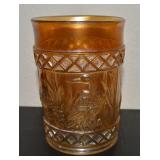 Antique Dugan Marigold Carnival Glass Stork &