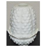 Vtg Fenton Hobnail Milk Glass Fairy Lamp 4.5' tall