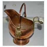 Vintage Copper Brass & Ceramic Ash Bucket 7.5w