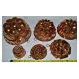 6) Copper Lined/Solid Jello Jelly Molds up to 6cup