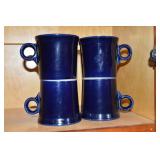 (4) Vintage Cobalt Blue Fiesta-style Mugs