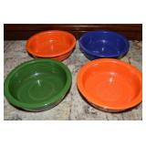 (4) Vtg HL Fiestaware Mixed Color Bowls 5.5'