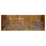 Kitchen Shelf Contents Lot: Clear Glass/Crystal