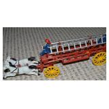 Vintage Cast Iron Ladder Fire Truck Horse Drawn