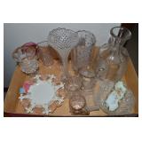 Flat of Antique / Vintage Glass w/Handpainted Milk