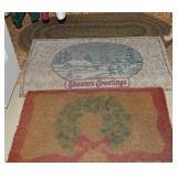 (4) Accent / Entryway Rugs w/ Seasons Greetings+