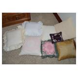 (8) Accent / Throw Pillows including Crochetwork