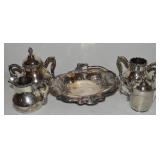 5pc Silverplate/EP Lot w/ Van Bergh's Repousse