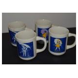 (4) Vintage Ceramic Morton Salt Coffee Mugs