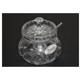 Ceska Cut Crystal Lidded Jam / Jelly Jar 4t