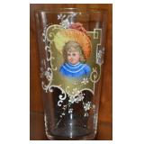 Antique Moser Bohemian Enamel Painted Tumbler w/