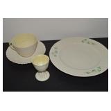 (4) Belleek Irish Porcelain Pcs w/ 8.25' Shamrock