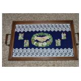 Vintage Handled Service Tray w/ Die Cuts + Lace