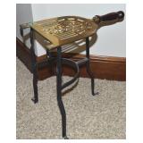 Vintage Brass & Iron Fireplace Hearth Trivet 14t
