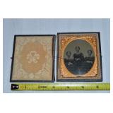 Antique Daguerreotype Tin Type Photograph Sisters