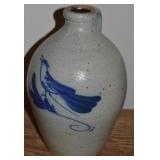 Rowe Pottery Works Stoneware Handled Bird Whiskey