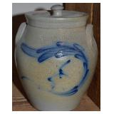 Wisconsin Pottery Stoneware Lidded & Handled Jar