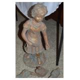 Bronze Verdigris Patinated Resin 4pc Goose Girl