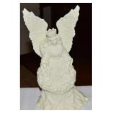 Vintage Bisque Porcelain Angel White Christmas
