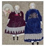 (2) Porcelain Head/Appendages Dolls w/ 1 Beadwork