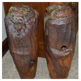 Pair Large Signed (JW) Artisanal Wood Fired Studio