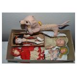 Antique / Vintage Dolls & Dog Lot