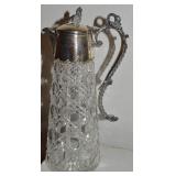 Antique SP & Cut Crystal Claret Wine Jug 10 5/8t