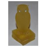 Westmoreland Amber Satin Glass Wise Owl Figure
