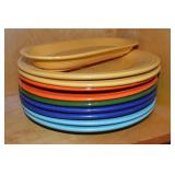 (9) Vtg HL Fiestaware Mixed Color 10.5' Dinner