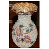 Vtg Italian Sugarcoated Texture Ceramic Vase 6.25t