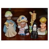 (4) Vtg Porcelain / Ceramic Figures: Lefton Wise