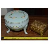 (2) Vintage Trinket Boxes w/ Metal Hinged +