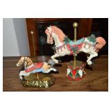 (2) Vintage Carousel Horse Figures w/ Russ 6'