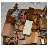 Flat of Vintage Wooden Dollhouse Furniture