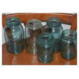(5) Vintage Ball Mason Canning Jars (no lids)
