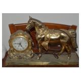 Vintage United Electric Mantle Clock w/ Horse 16w