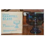 Vtg Indiana Amethyst Carnival Glass 5' Wedding