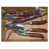 Vtg 7pc Unused True Temper Red Sparkle Grip Lawn