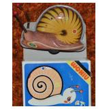 Vtg Woniu Blic Tin Litho Toy Snail 5'L