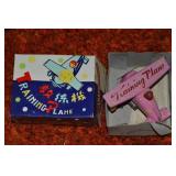 Vtg MS011 Tin Litho Training Plane Toy 4w Pink