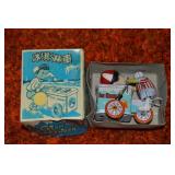 Vtg Tin Litho Toy Clockwork Ice Cream Vendor 3.75'