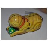 Vtg Blic Tin Litho Windup Cat & Ball Toy 4'